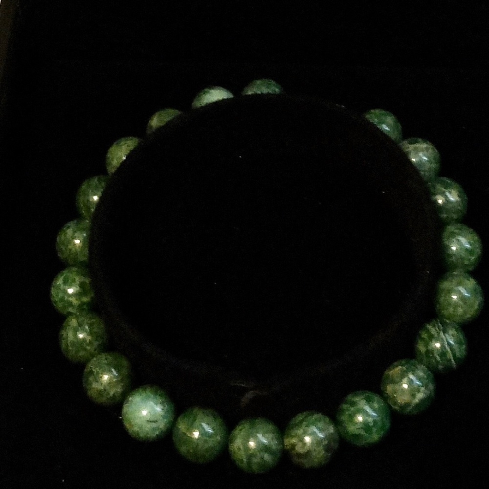 African Green Jade Natural Handmade Stone Bracelet